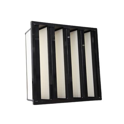 Geactiveerde koolstof V Bank Laminar Flow Air Filter H13 H14 HEPA Mini Pleated voor cleanroom