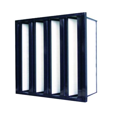 H13 H14 Luchtfilter voor schoonruimte, industrieel glas W-type vezel V-bank HEPA-filter