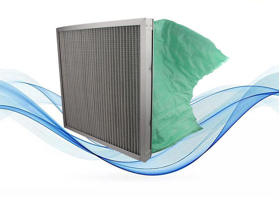 1um Pocket Air Filter Glasvezel Voor HVAC-systeem 45%-95% Filtratie-efficiëntie