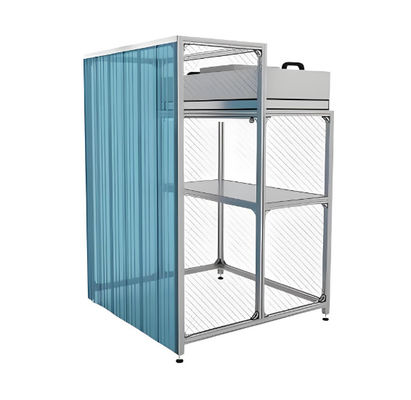 Aanpasbare luchtstroom Clean Room Booth met 99,99% 0,3um Porositeit en koud gewalst staal / roestvrij staal carrosserie materiaal
